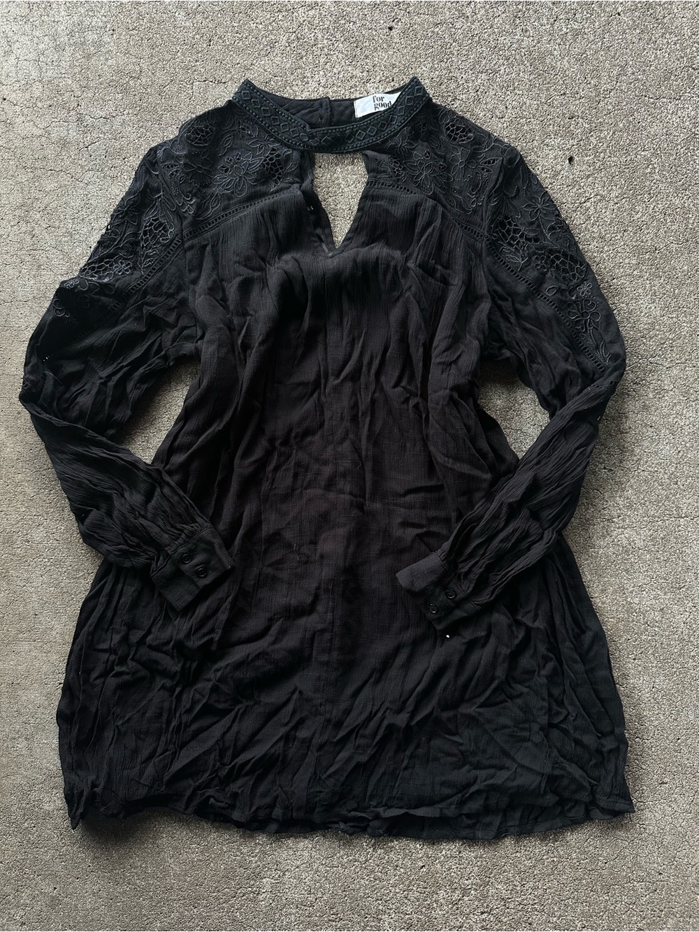 For Good Keyhole Long Sleeve Mini Dress